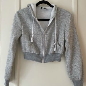 Cropped zip up hoodie